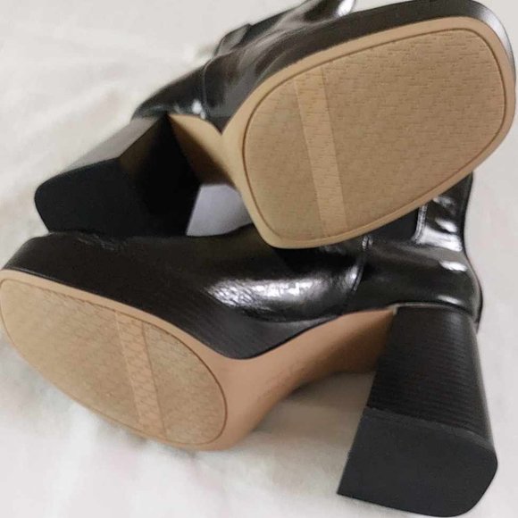 Circus by Sam Edelman New Women's Black Stace Flare Heel Platform Chelsea Boots - Picture 4 of 4